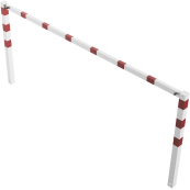 Stationary access barriers | for bolting on site | with top bar | hot-dip galvanized and white coatedwith red reflecting stripes | total width: 3000 mm